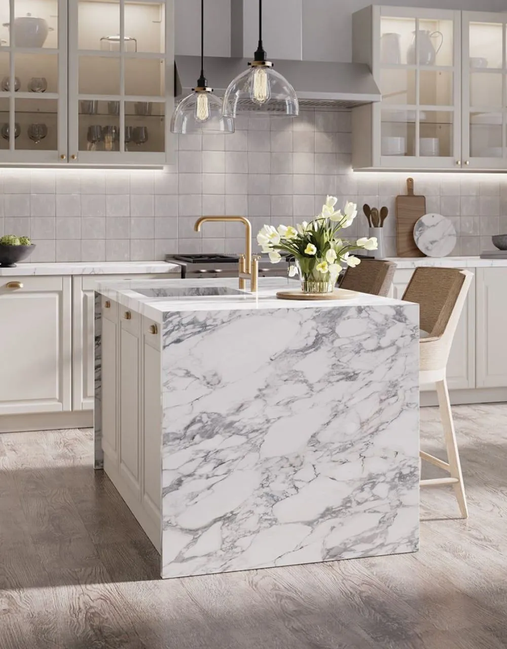 Arabescato nero porcelain